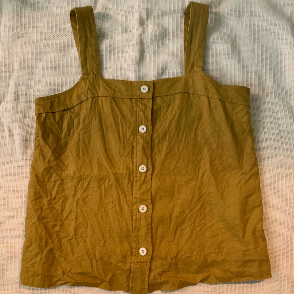 Everlane Ochre Button-Up Tank Top